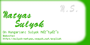 matyas sulyok business card